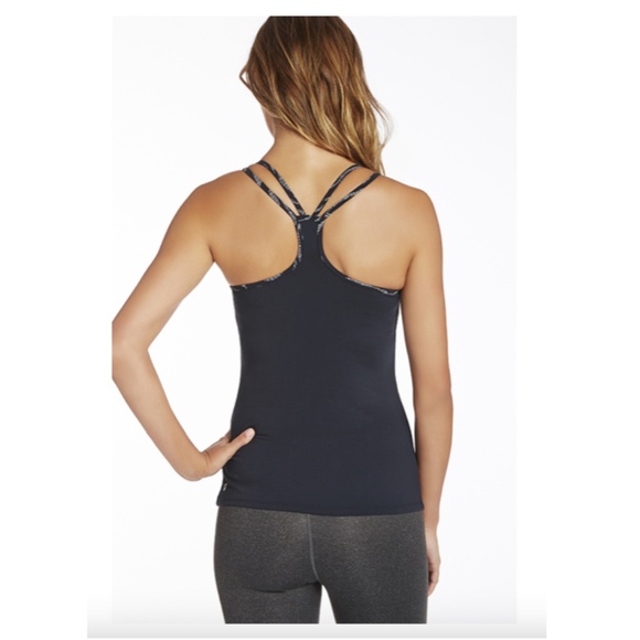 FABLETICS Tahoe Tank Top Attached Bra Black Zebra Strap Size Medium (Est.) - Picture 2 of 9